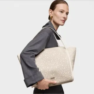 Capazo Tous Kaos Mini Lines Beige