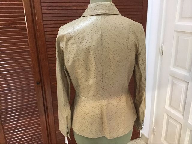 Chaqueta Piel Mujer Talla 42 Beige