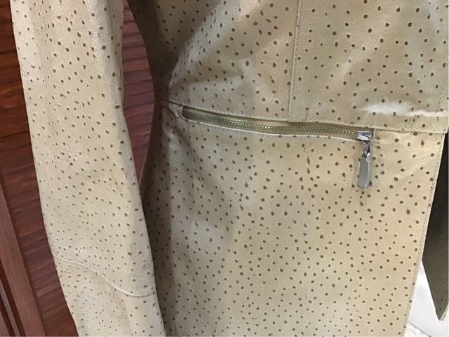 Chaqueta Piel Mujer Talla 42 Beige