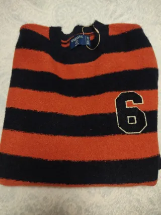 Jersey Springfield Rayas Naranja y azul Talla L