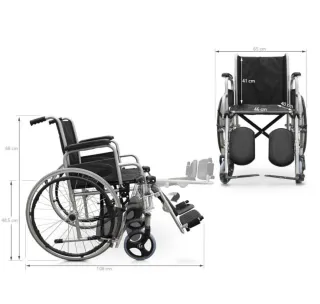 Silla de ruedas con soporte para piernas graduable