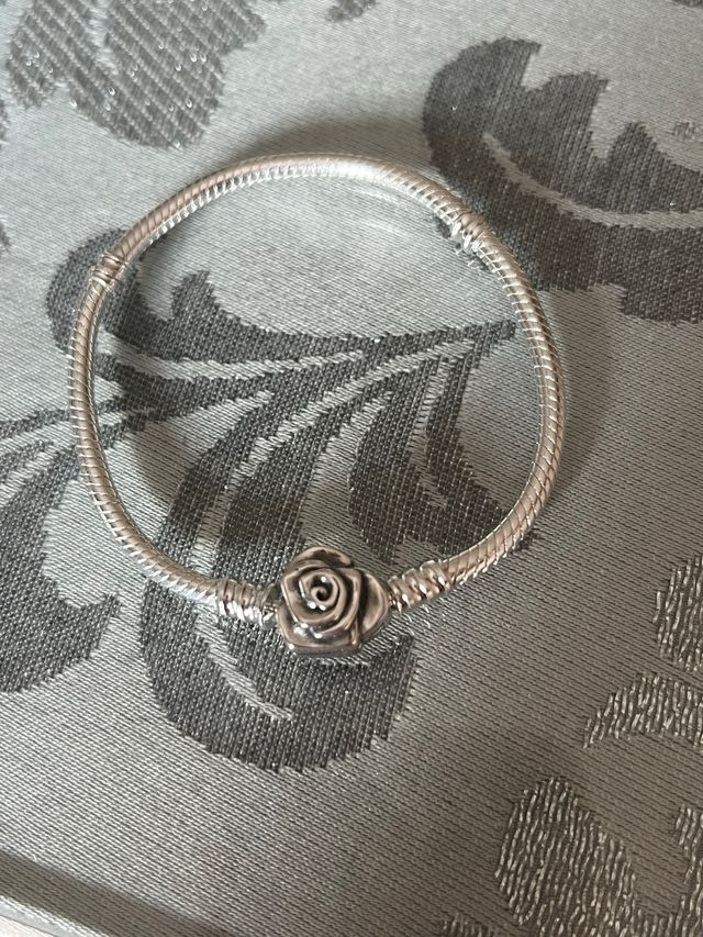 Pulsera Pandora Plata Flor Rosa