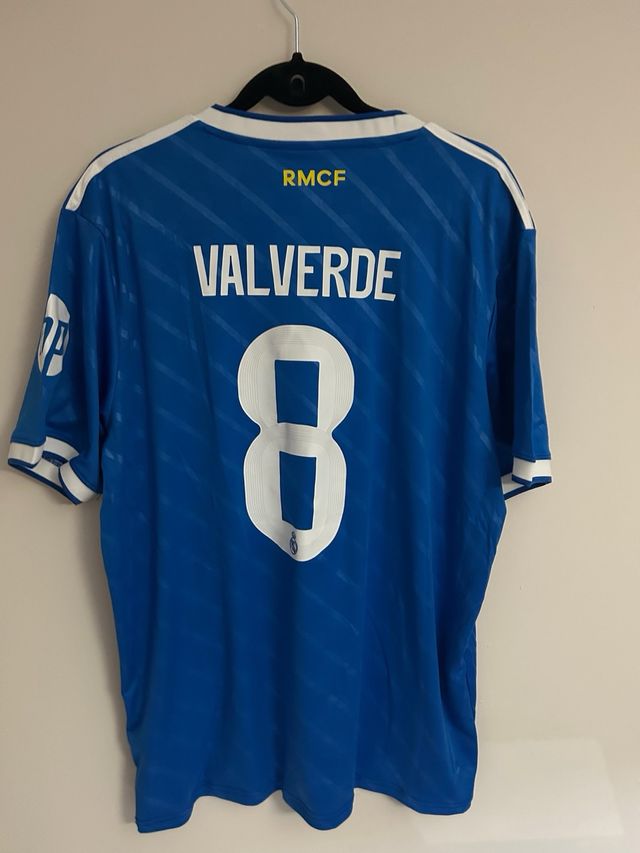 Camiseta fútbol Real Madrid azul Valverde XXL