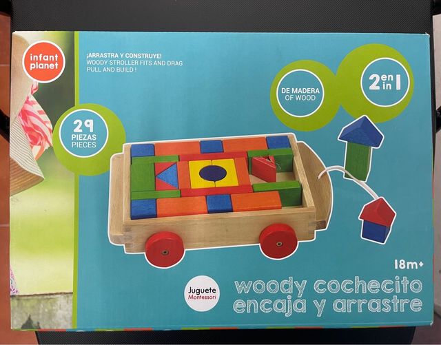 Cochecito de madera para arrastrar y construir