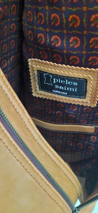 Chaqueta de piel marrón