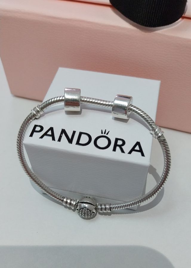 2 Charm Clips Pandora Plata