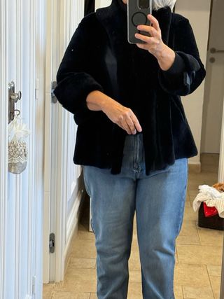 Chaqueta Mouton Reversible Negra/Azul, Mar Franc 