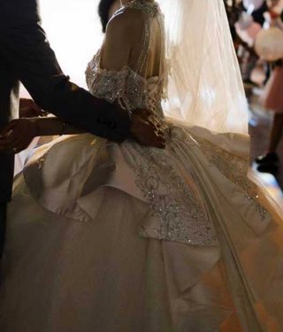 Vestido de Novia Blanco cuerda por espalda ajustar