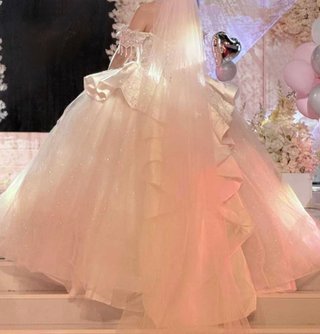 Vestido de Novia Blanco cuerda por espalda ajustar