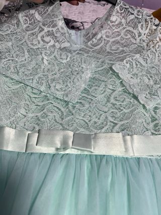 Vestido ceremonia niña verde menta