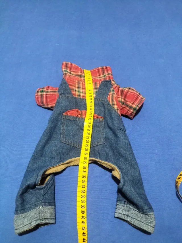 Cappottino cane taglia piccola jeans e scozzese