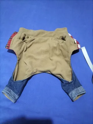 Cappottino cane taglia piccola jeans e scozzese