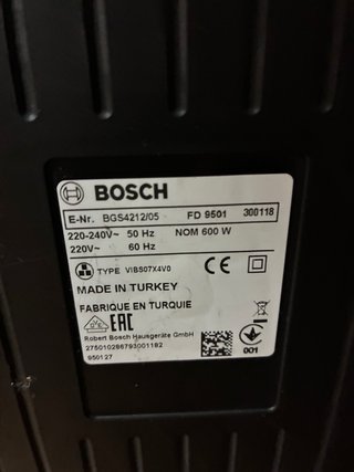 Aspiradora Bosch sin bolsa poco uso