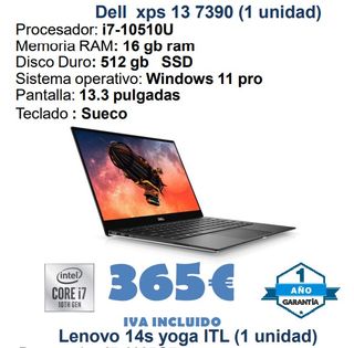 Dell XPS 13 7390 i7 16GB RAM 512GB SSD