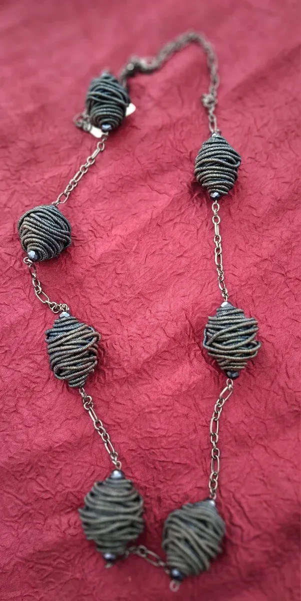 Collar mujer cadena eslabones y cuentas