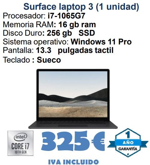 Surface Laptop 3 13.3 i7-1065G7 16 GB RAM 256 GB SSD