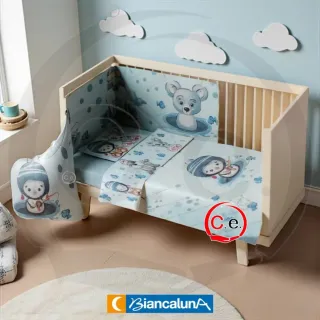 Trapunta con paracolpi per culla