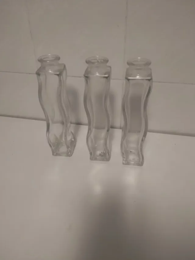 3 Floreros de Vidrio Transparentes