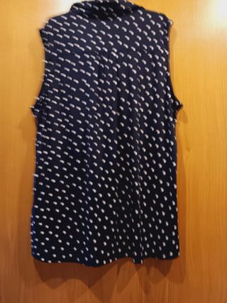 Blusa sin mangas Indigo Rose lunares azul talla XL