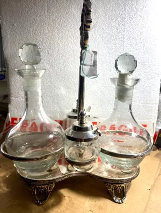 Set Oliera Edward Sheffield Vetro Metallo