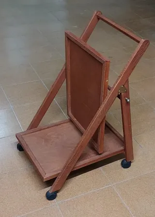 Carrello da bar pieghevole in legno con ruote