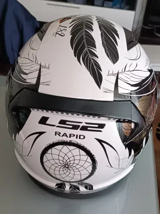 Casco Moto LS2 Blanco con Diseño