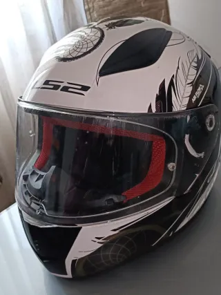 Casco Moto LS2 Blanco con Diseño