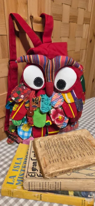 Mochila infantil de tela con diseño de búho