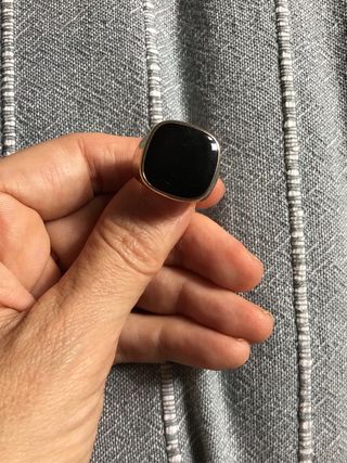 Anillo Sello Negro Dorado Mango