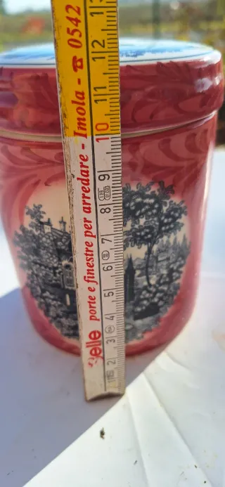 Barattolo ceramica vintage con coperchio