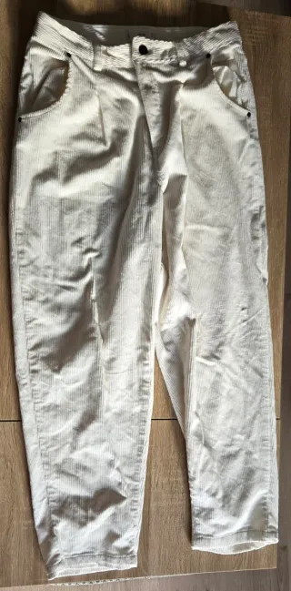 Pantalón pana blanco