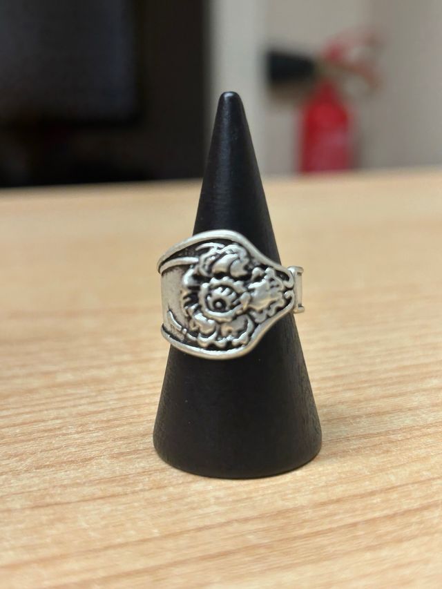 Anillo ajustable aleación zinc diseño floral