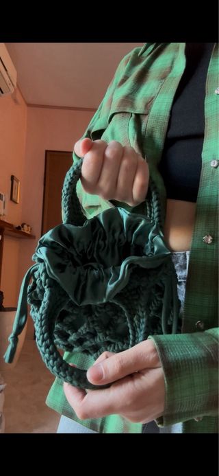 Borsa uncinetto verde