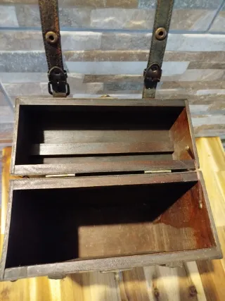 Caja Botellero Vintage Madera y Metal