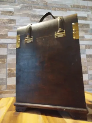 Caja Botellero Vintage Madera y Metal