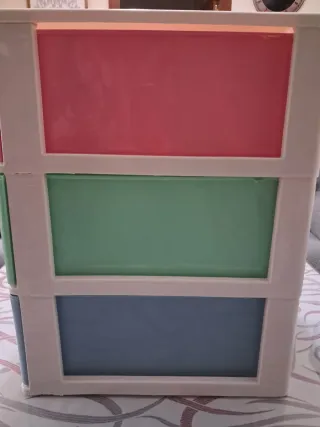 Cajonera de plástico apilable 3 niveles