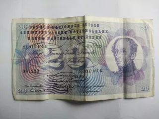 Billete 20 Francos Suizos 1976
