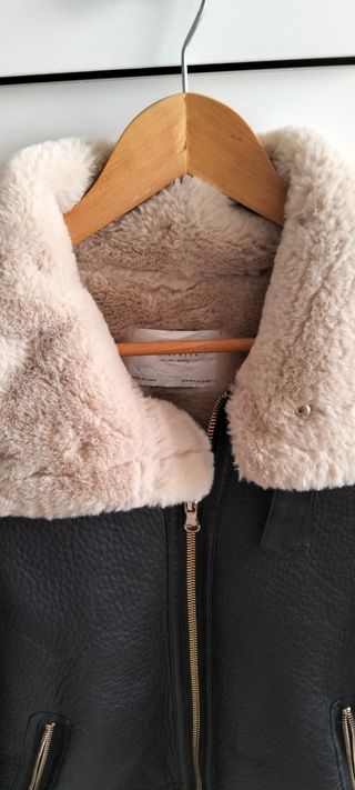 Cazadora Biker Piel Sintética Forrada totalmente