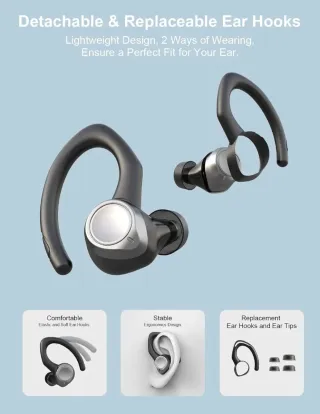 Auriculares Deportivos Bluetooth Negro/Plata