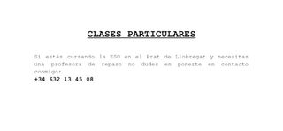 CLASES DE REPASO PARA LA ESO