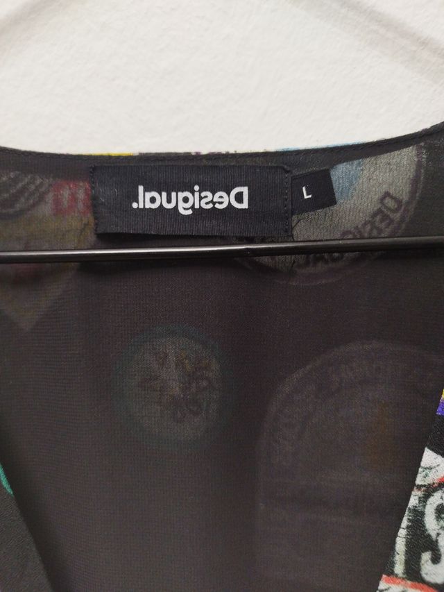 Vestido Desigual estampado parches Talla única