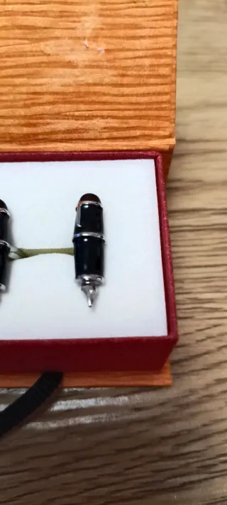 Gemelos Pluma Negro y Plata