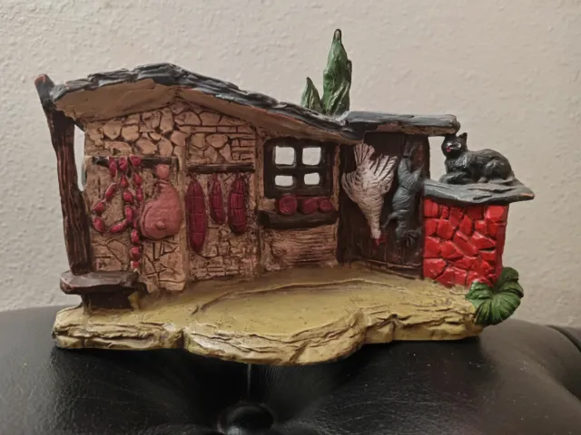 Casetta Macelleria Presepe Pietra e Plastica