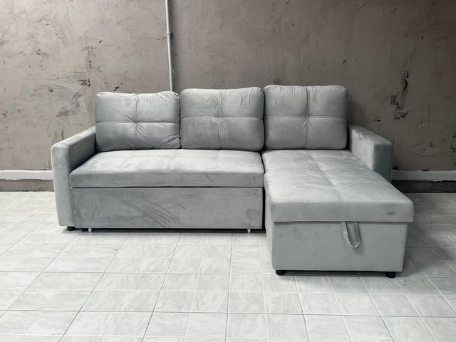 📦 CHOLLO – SOFÁ CAMA CHAISELONGUE CON ARCÓN DE ALMACENAJE