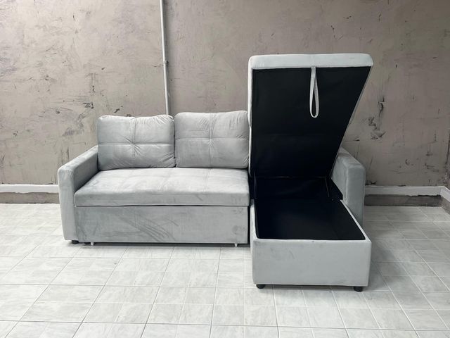 📦 CHOLLO – SOFÁ CAMA CHAISELONGUE CON ARCÓN DE ALMACENAJE