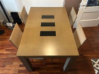 Mesa comedor extensible 130-180cm + 4 sillas