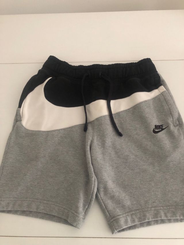 Pantaloncino felpa Nike grigio bianco