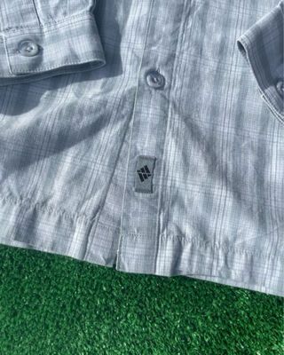 Camisa de Cuadros Adidas Gris y Blanca