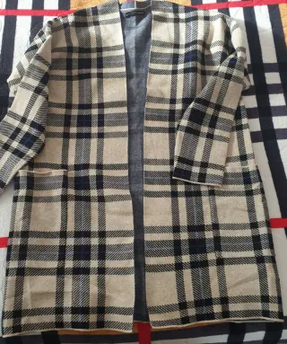 Abrigo de lana a cuadros
