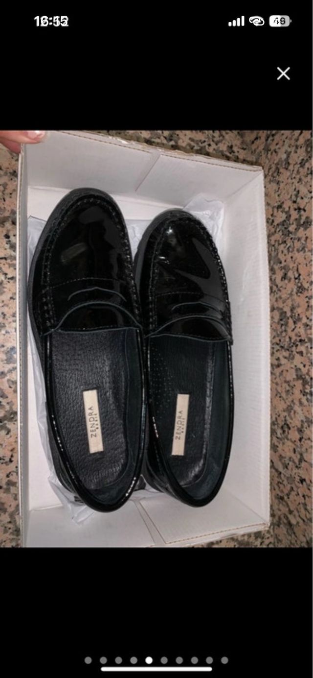 Mocasines Charol Piel Negros Zendra Corte Inglés